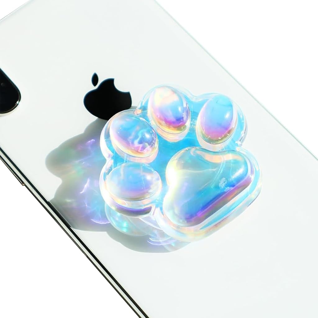 ZORBES® Cute Cat Paw Phone Grip 3D Phone Grip Retractable Self Adhesive Phone Grip Crystal Blue 3D Jelly Cat Paw Phone Grip Mobile Phone Grip Stand Holder ZORBES® Cute Cat Paw Phone Grip 3D Phone Grip Retractable Self Adhesive Phone Grip Crystal Blue 3D Jelly Cat Paw Phone Grip Mobile Phone Grip Stand Holder